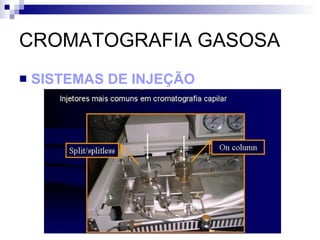 CROMATOGRAFIA GASOSA SISTEMAS DE INJEÇÃO 
