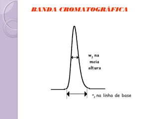 w
2 na linha de base
BANDA CROMATOGRÁFICA
 