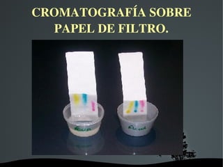 CROMATOGRAFÍA SOBRE
PAPEL DE FILTRO.