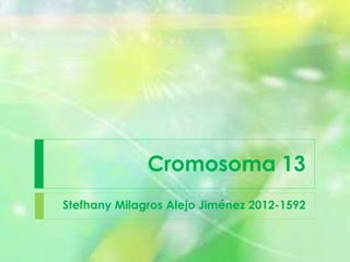 Cromosoma 13
Stefhany Milagros Alejo Jiménez 2012-1592
 