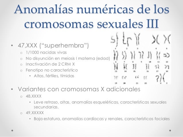 Anomalías en los cromosomas sexuales y en el desarrollo sexual