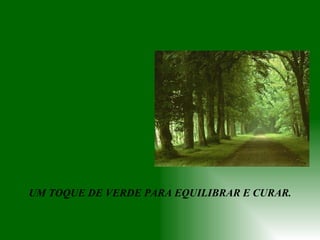 UM TOQUE DE VERDE PARA EQUILIBRAR E CURAR. 
