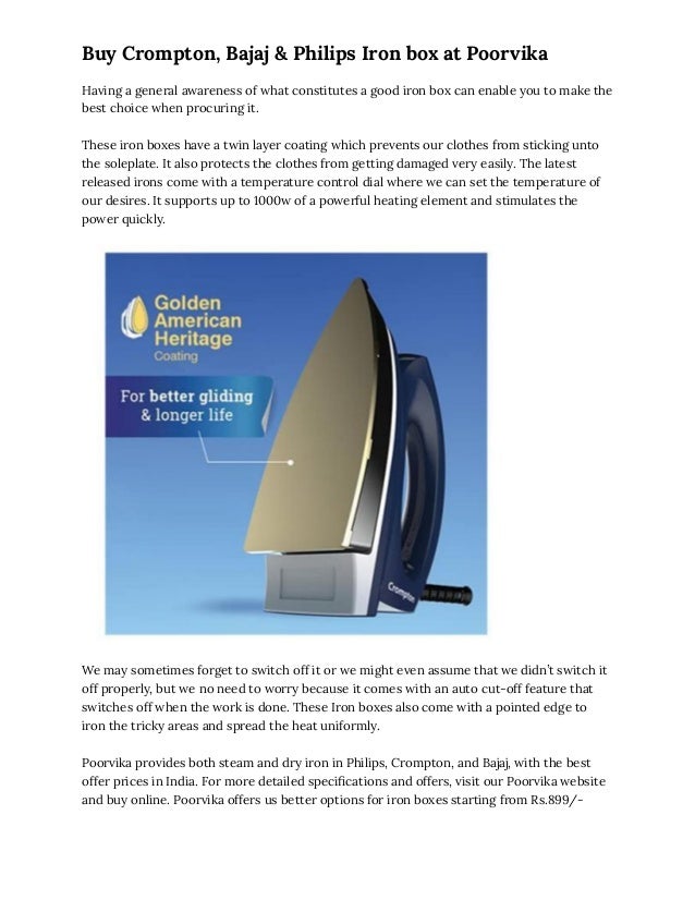 Crompton Bajaj Philips Iron Box pdf crompton-bajaj-philips-iron-box-pdf