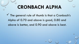 Cronbach-alpha-report Methods of Research | PPTX