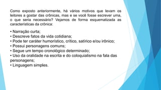 Entendendo a Crônica: Definição, Características e Tipos | PDF