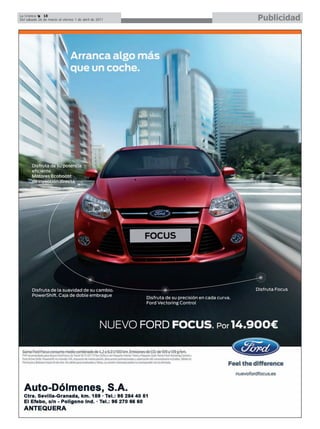 La Crónica    18
Del sábado 26 de marzo al viernes 1 de abril de 2011   Publicidad
 