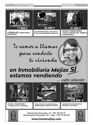 La Crónica    54
Del sábado 25 de junio al viernes 1 de julio de 2011   Publicidad
 