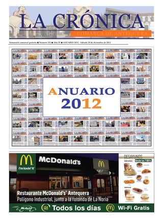 Semanario comarcal gratuito   Número 532   Año IX   ANUARIO 2012 - Sábado 29 de diciembre de 2012
 