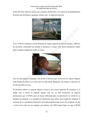 Cronica de un viaje a nuestro territorio Esequibo. Versión 04 09 2013