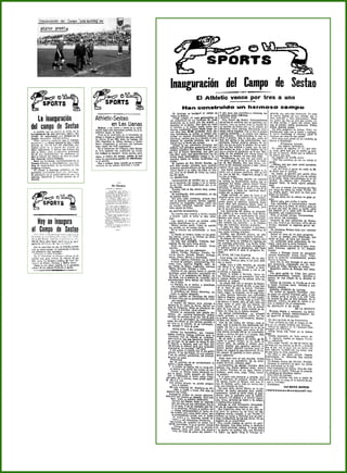 Crónica de la inauguración del campo de Las Llanas. Nueve de septiembre de 1923.