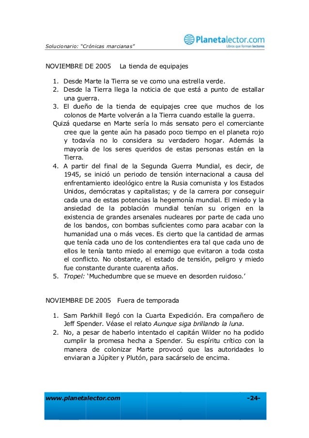 Cronicas Marcianas Solucionario