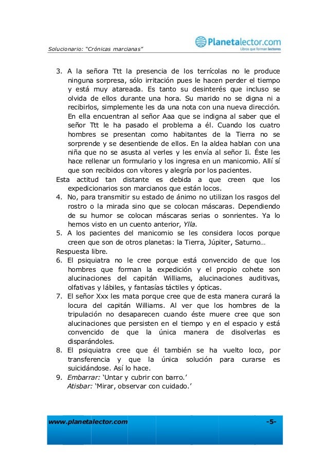 Cronicas Marcianas Solucionario