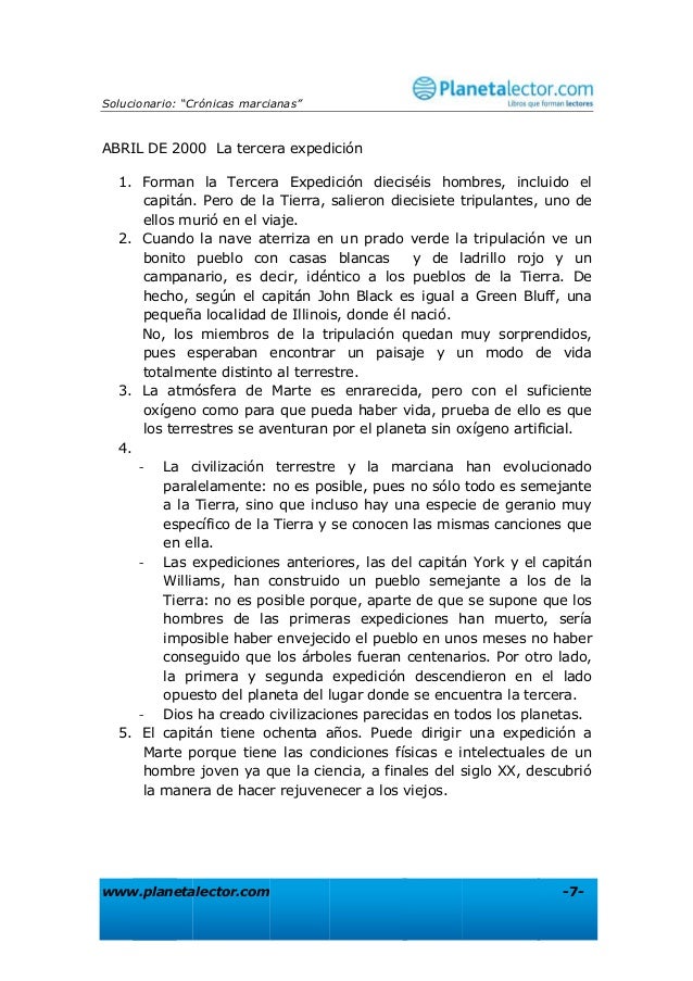 Cronicas Marcianas Solucionario