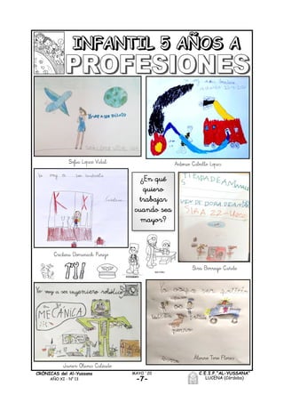 -7-
MAYO ´20CRÓNICAS del Al-Yussana
AÑO XI - Nº 13
C.E.I.P.“AL-YUSSANA”
LUCENA (Córdoba)
¿En qué
quiero
trabajar
cuando sea
mayor?
DOCTORA
 