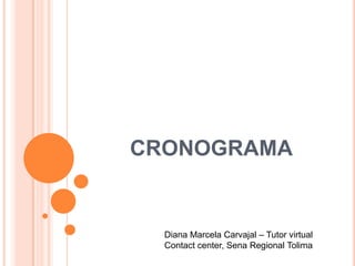 CRONOGRAMA Diana Marcela Carvajal – Tutor virtual Contact center, Sena Regional Tolima 