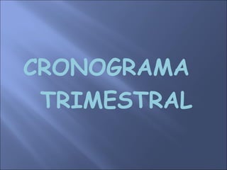 CRONOGRAMA
TRIMESTRAL

 
