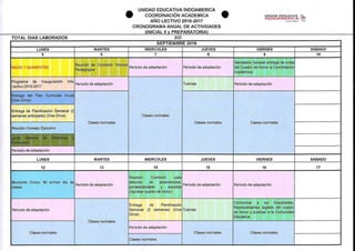 Cronograma Anual de Actividades Inicial II y Preparatoria UEI