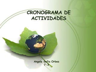 CRONOGRAMA DE
 ACTIVIDADES




  Angela Sofia Orbes
         7-3
 