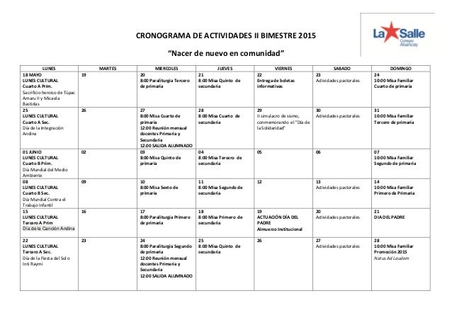 Cronograma De Actividades 2015 Ii | cronograma de actividades i y ii bimestre 2015 Cronograma De Actividades 2015 Ii | cronograma de actividades i y ii bimestre 2015