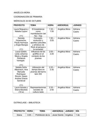 Cronograma de sustentación grado décimo y once PDF 