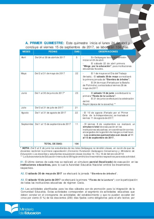 Cronograma Escolar Costa 2017 2018