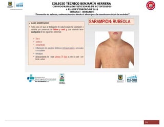 COLEGIO TÉCNICO BENJAMÍN HERRERA
CRONOGRAMA INSTITUCIONAL DE ACTIVIDADES
4 AL 8 DE FEBRERO DE 2019
SEMANA 3 - HORARIO 1
“Formación en valores y saberes técnicos desde el afecto para la transformación de la sociedad”
14
 