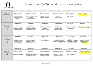 Cronograma Completo de Estudos para o ENEM em 5 Meses | PDF