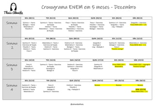 Cronograma Completo de Estudos para o ENEM em 5 Meses | PDF