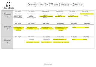Cronograma Completo de Estudos para o ENEM em 5 Meses | PDF