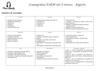 Cronograma Completo de Estudos para o ENEM em 5 Meses | PDF