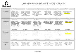 Cronograma Completo de Estudos para o ENEM em 5 Meses | PDF