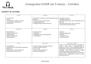Cronograma Completo de Estudos para o ENEM em 5 Meses | PDF