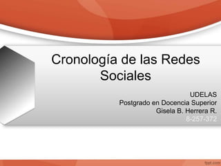 Cronología de las Redes
Sociales
UDELAS
Postgrado en Docencia Superior
Gisela B. Herrera R.
8-257-372
 