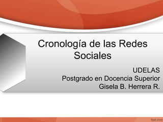 Cronología de las Redes
Sociales
UDELAS
Postgrado en Docencia Superior
Gisela B. Herrera R.
 