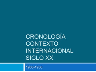 Cronología CONTEXTO INTERNACIONAL siglo XX 1900-1950 