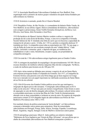 Cronologia de Cabo Verde