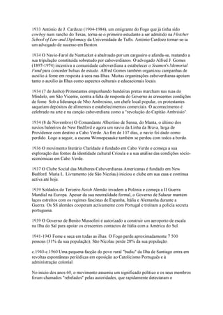 Cronologia de Cabo Verde