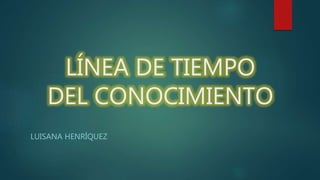 LÍNEA DE TIEMPO
DEL CONOCIMIENTO
LUISANA HENRÍQUEZ
 