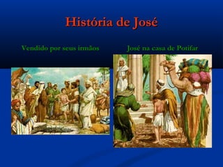 História de JoséHistória de José
Vendido por seus irmãosVendido por seus irmãos José na casa de PotifarJosé na casa de Potifar
 