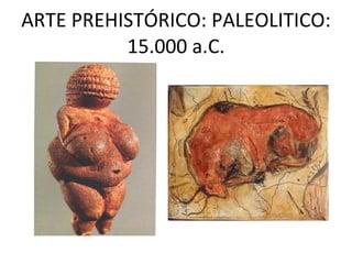 ARTE PREHISTÓRICO: PALEOLITICO: 15.000 a.C. 
