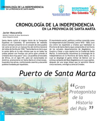 Cronología de la independencia de Santa Marta.