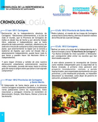 Cronología de la independencia de Santa Marta.