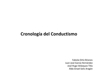Cronología del Conductismo Fabiola Ortiz Briones Juan José García Hernández José Hugo Velázquez Titla Aldo SinaelSolisAragón 