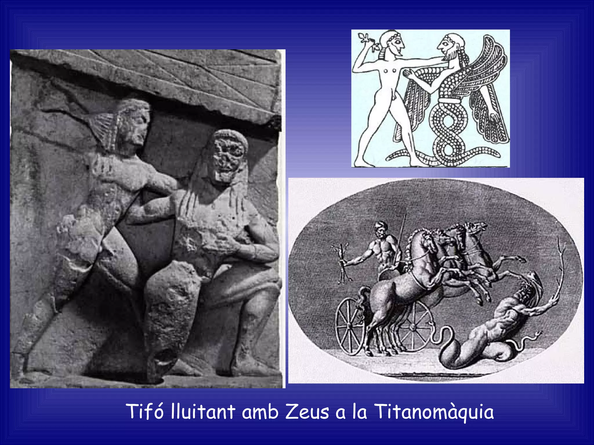 Tifó lluitant amb Zeus a la Titanomàquia  