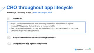 Conversion optimization with A/B testing throughout app lifecycle