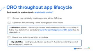 Conversion optimization with A/B testing throughout app lifecycle