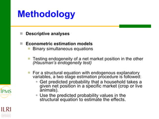 Interdependence of smallholders’ net market positions in crop and livestock markets: Evidence from Ethiopia