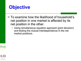 Interdependence of smallholders’ net market positions in crop and livestock markets: Evidence from Ethiopia