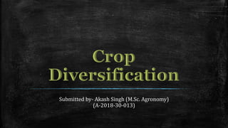Submitted by- Akash Singh (M.Sc. Agronomy)
(A-2018-30-013)
 