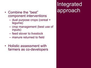 Crop-livestock systems in West Africa: Update on past work